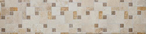 Motif de mosaïque avec des carreaux beiges et bruns.